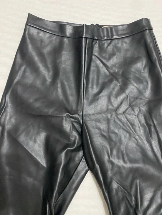 Anthropologie Hutch Faux Leather Pleather Black Flared Pants - Picture 4 of 6